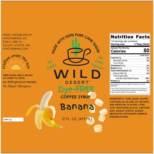 Wild Desert Dye-FREE Coffee Syrup | Banana (12 fl. oz)