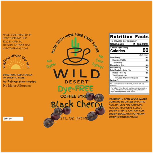 Wild Desert Dye-FREE Coffee Syrup | Black Cherry (12 fl. oz)