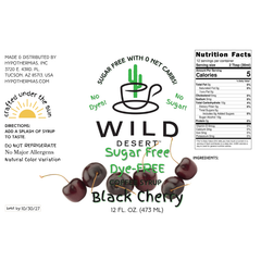 Wild Desert SUGAR FREE | Dye-FREE Coffee Syrup | Black Cherry - 12 Fl Oz