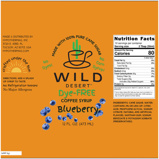 Wild Desert Dye-FREE Coffee Syrup | Blueberry (12 fl. oz)