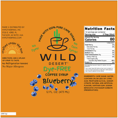 Wild Desert Dye-FREE Coffee Syrup | Blueberry (12 fl. oz)