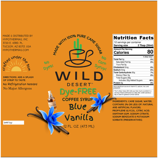 Wild Desert Dye-FREE Coffee Syrup | Blue Vanilla (12 fl. oz)