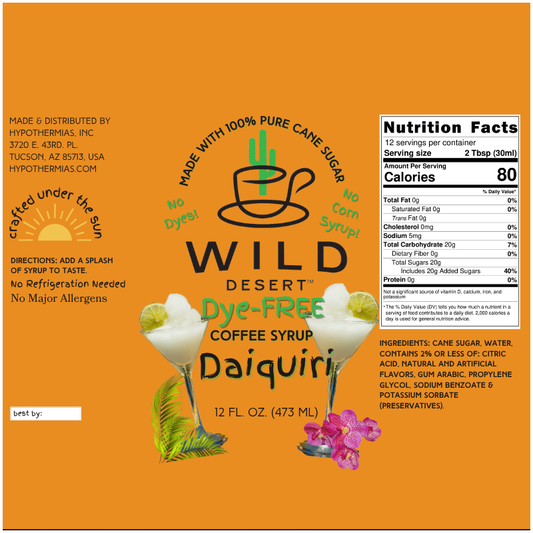 Wild Desert Dye-FREE Coffee Syrup | Daiquiri (12 fl. oz)