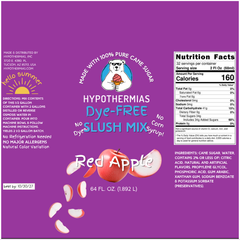 Red Apple - Dye-FREE Slush Syrup Concentrate – Half Gallon (64 Fl oz)