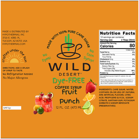 Wild Desert Dye-FREE Coffee Syrup | Fruit Punch (12 fl. oz)