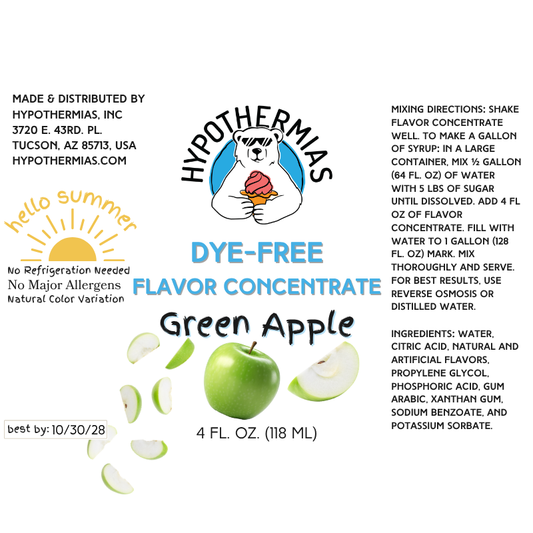 Green Apple – Dye-FREE Flavor Concentrate – For Snow Cone & Shaved Ice Syrup