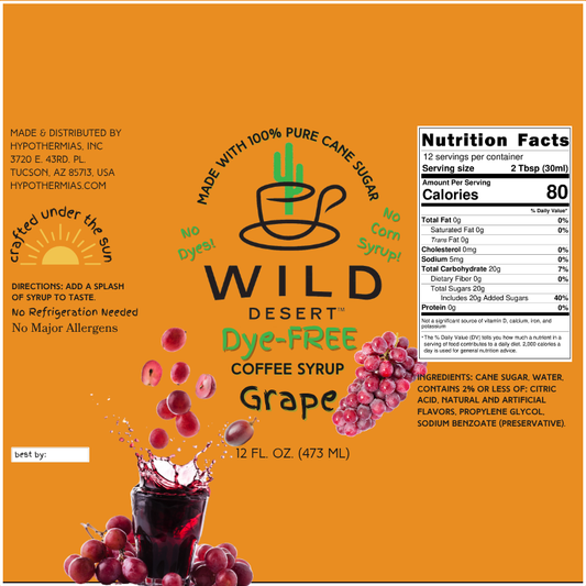 Wild Desert Dye-FREE Coffee Syrup | Grape (12 fl. oz)