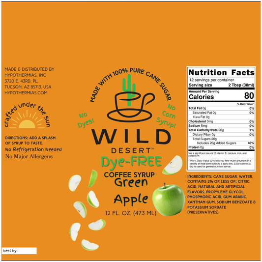 Wild Desert Dye-FREE Coffee Syrup | Green Apple (12 fl. oz)