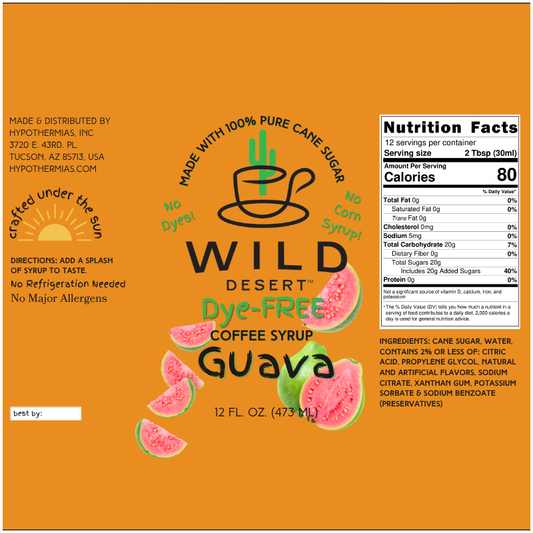 Wild Desert Dye-FREE Coffee Syrup | Guava (12 fl. oz)