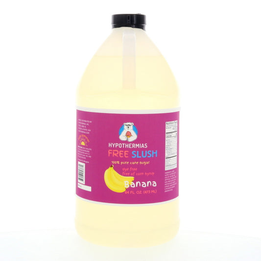 Banana Hypothermias Dye-FREE Slush Syrup | 100% Pure Cane Sugar | Half Gallon (64 fl. oz)