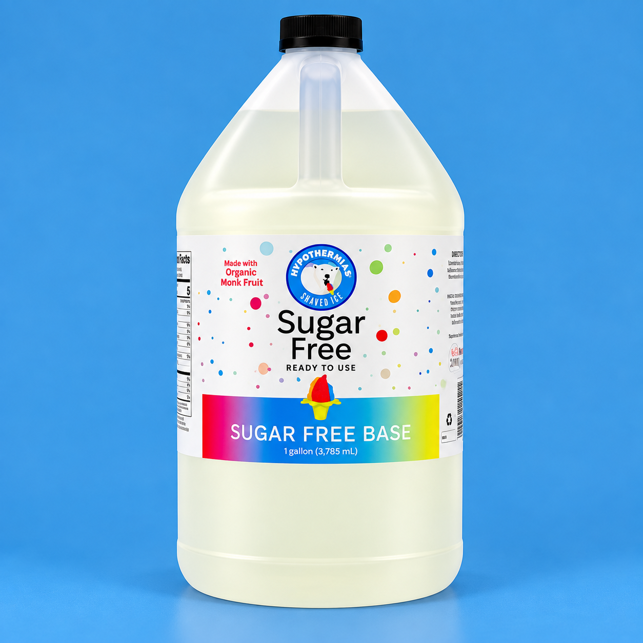 Hypothermias sugar free base in gallon jug.
