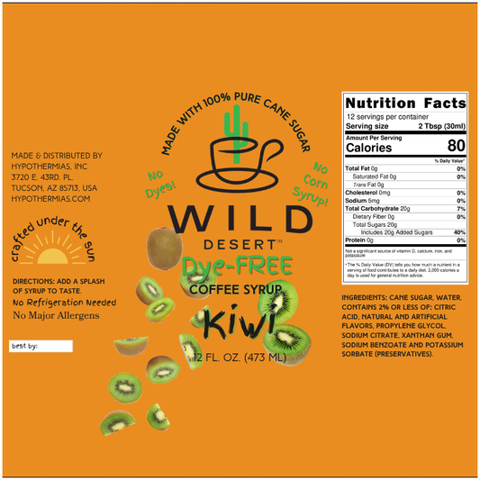 Wild Desert Dye-FREE Coffee Syrup | Kiwi (12 fl. oz)