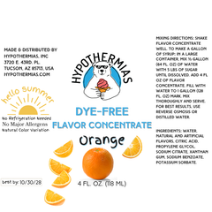 Orange – Dye-FREE Flavor Concentrate – For Snow Cone & Shaved Ice Syrup
