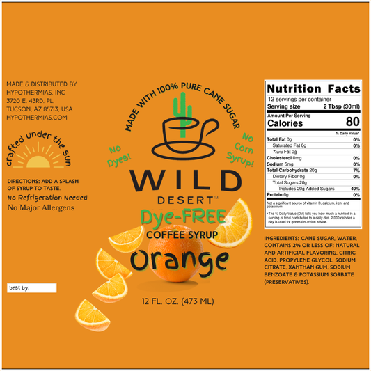 Wild Desert Dye-FREE Coffee Syrup | Orange (12 fl. oz)