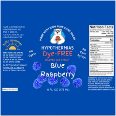 Blue Raspberry - Dye-FREE Ready-to-Use Snow Cone & Shaved Ice Syrup - 100% Pure Cane Sugar