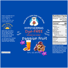 Passionfruit - Dye-FREE Ready-to-Use Snow Cone & Shaved Ice Syrup - 100% Pure Cane Sugar