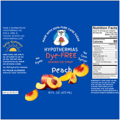 Peach - Dye-FREE Ready-to-Use Snow Cone & Shaved Ice Syrup - 100% Pure Cane Sugar