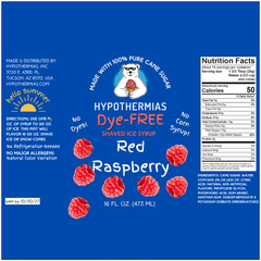 Red Raspberry - Dye-FREE Ready-to-Use Snow Cone & Shaved Ice Syrup - 100% Pure Cane Sugar