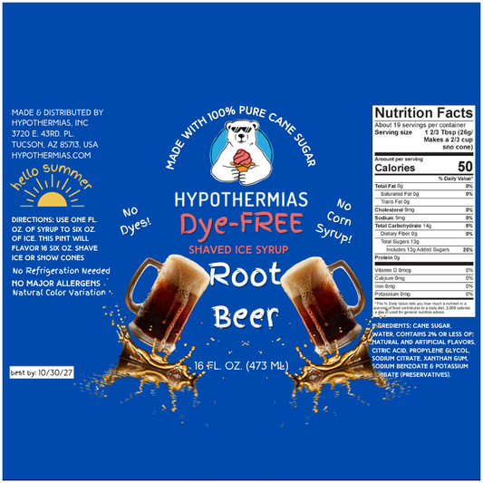Root Beer - Dye-FREE Ready-to-Use Snow Cone & Shaved Ice Syrup - 100% Pure Cane Sugar