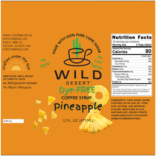 Wild Desert Dye-FREE Coffee Syrup | Pineapple (12 fl. oz)