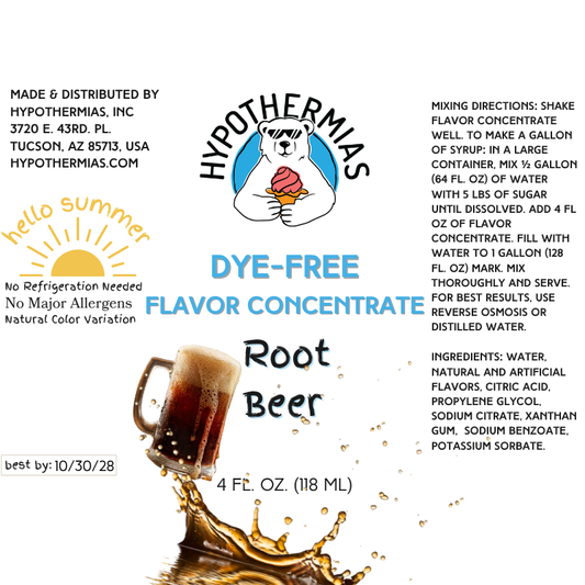 Root Beer – Dye-FREE Flavor Concentrate – For Snow Cone & Shaved Ice Syrup