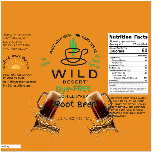 Wild Desert Dye-FREE Coffee Syrup | Root Beer (12 fl. oz)
