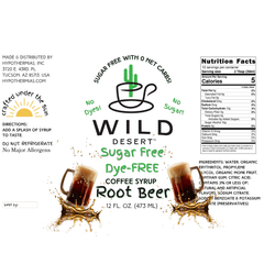 Wild Desert SUGAR FREE | Dye-FREE Coffee Syrup | Root Beer - 12 Fl Oz