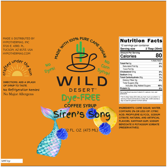Wild Desert Dye-FREE Coffee Syrup | Siren's Song (12 fl. oz)