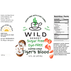 Wild Desert SUGAR FREE | Dye-FREE Coffee Syrup | Tiger's Blood - 12 Fl Oz