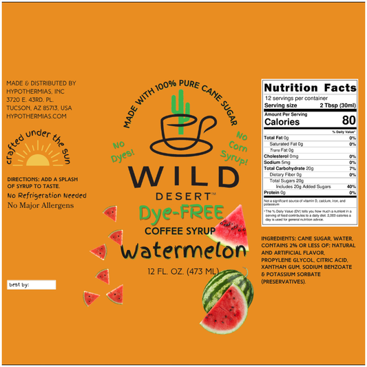 Wild Desert Dye-FREE Coffee Syrup | Watermelon (12 fl. oz)