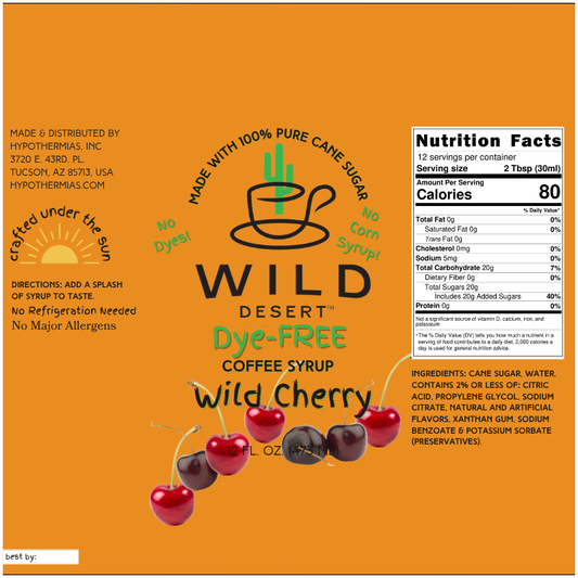 Wild Desert Dye-FREE Coffee Syrup | Wild Cherry (12 fl. oz)