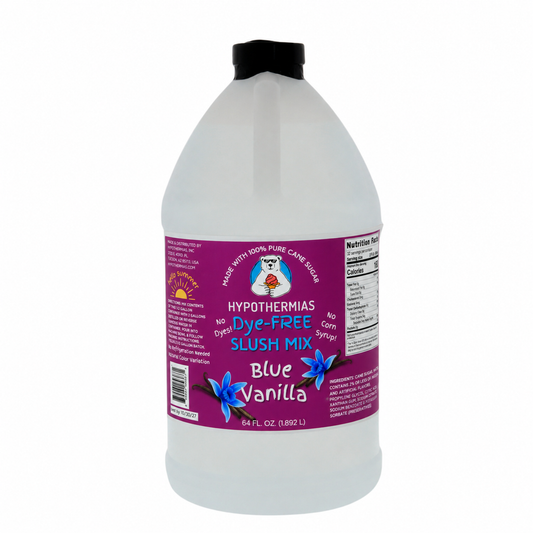 Blue Vanilla - Dye-FREE Slush Syrup Concentrate – Half Gallon (64 Fl oz)