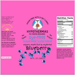 Blueberry | Hypothermias SUGAR FREE Dye-FREE Slush Syrup | Half Gallon