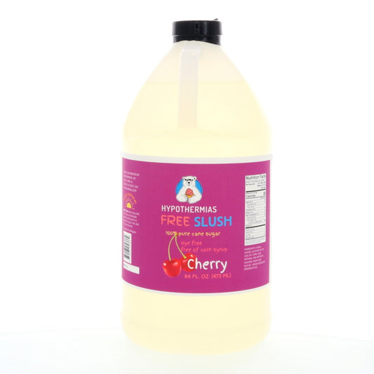 Cherry Hypothermias Dye-FREE Slush Syrup | 100% Pure Cane Sugar | Half Gallon (64 fl. oz)