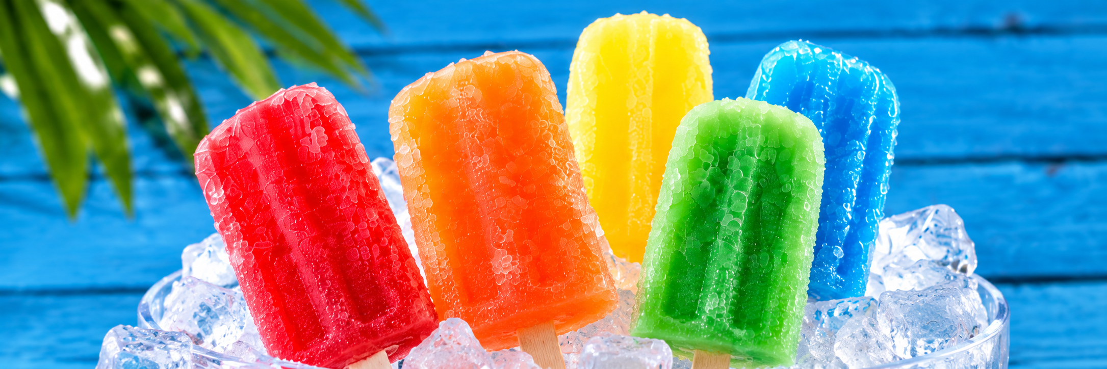 Colorful frozen ice pops made with Hypothermias syrup