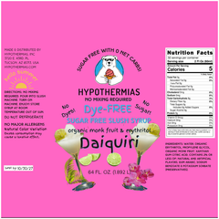 Daiquiri | Hypothermias SUGAR FREE Dye-FREE Slush Syrup | Half Gallon