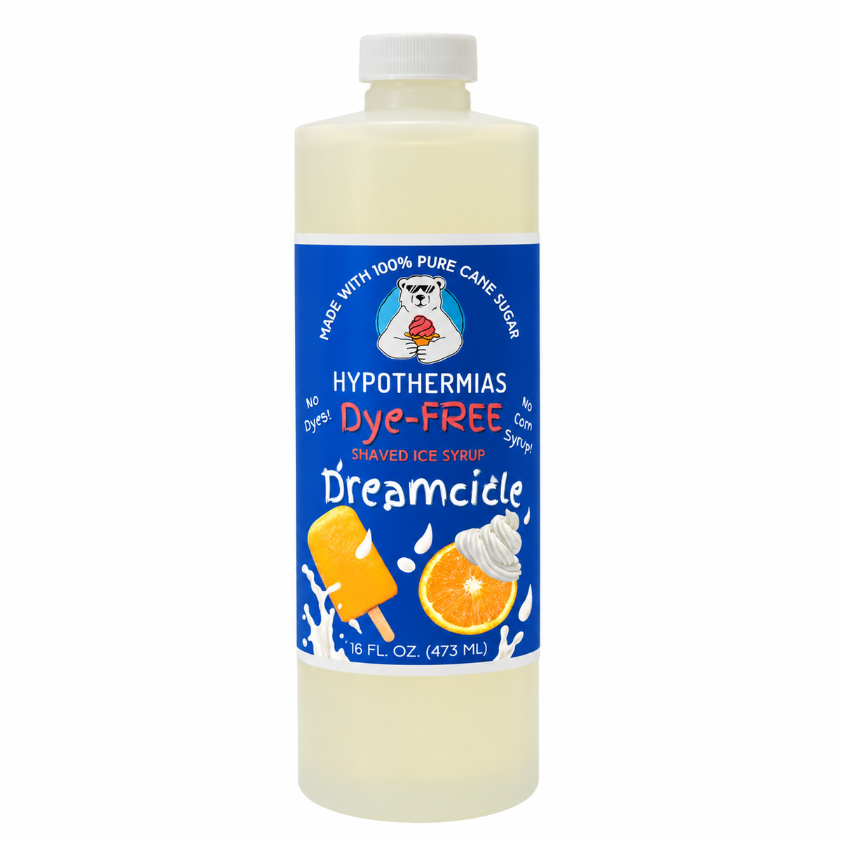 Hypothermias Dreamcicle Dye-Free Shaved Ice and Snow Cone Syrup - 16 oz