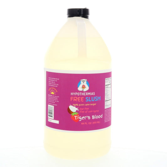 Tiger's Blood Hypothermias Dye-FREE Slush Syrup | 100% Pure Cane Sugar | Half Gallon (64 fl. oz)