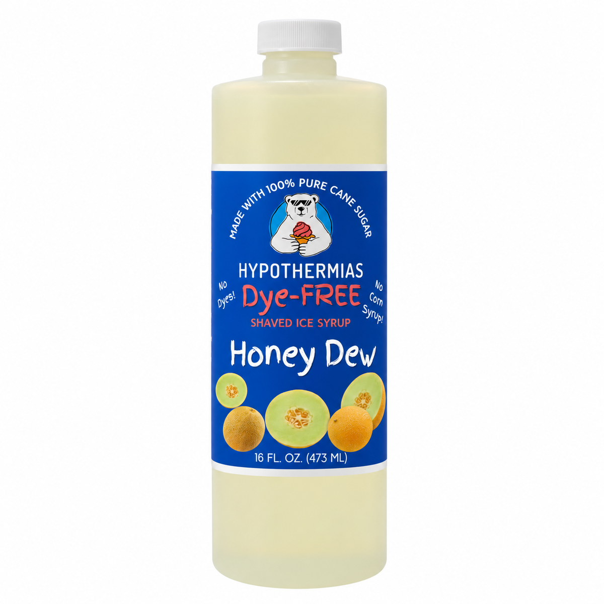 Hypothermias Honey Dew Dye-Free Shaved Ice and Snow Cone Syrup - 16 oz