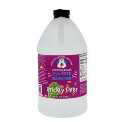 Hypothermias Prickly Pear dye-free slush syrup concentrate in a 64 Fl oz bottle.