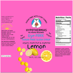 Lemon | Hypothermias SUGAR FREE Dye-FREE Slush Syrup | Half Gallon