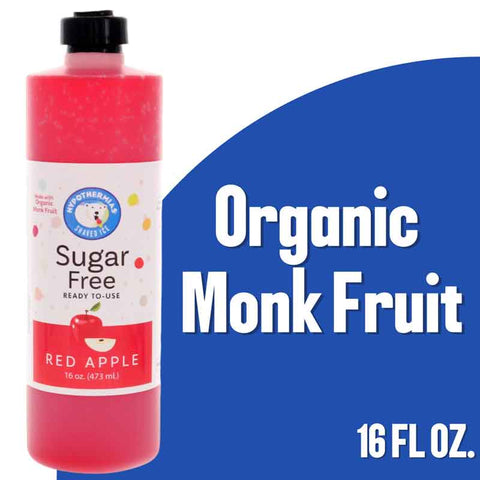 Red Apple Sugar Free Snow Cone Syrup | Organic Monk Fruit Sweetened (16 Fl. Oz)