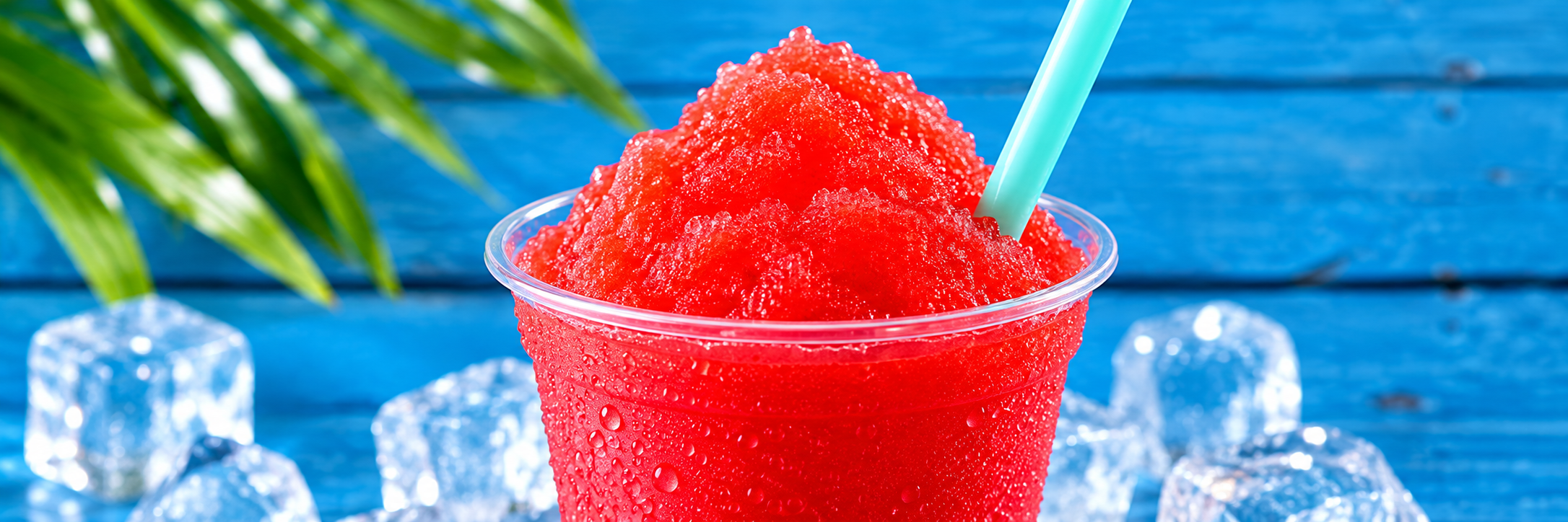 Red frozen slush made with Hypothermias slush syrup