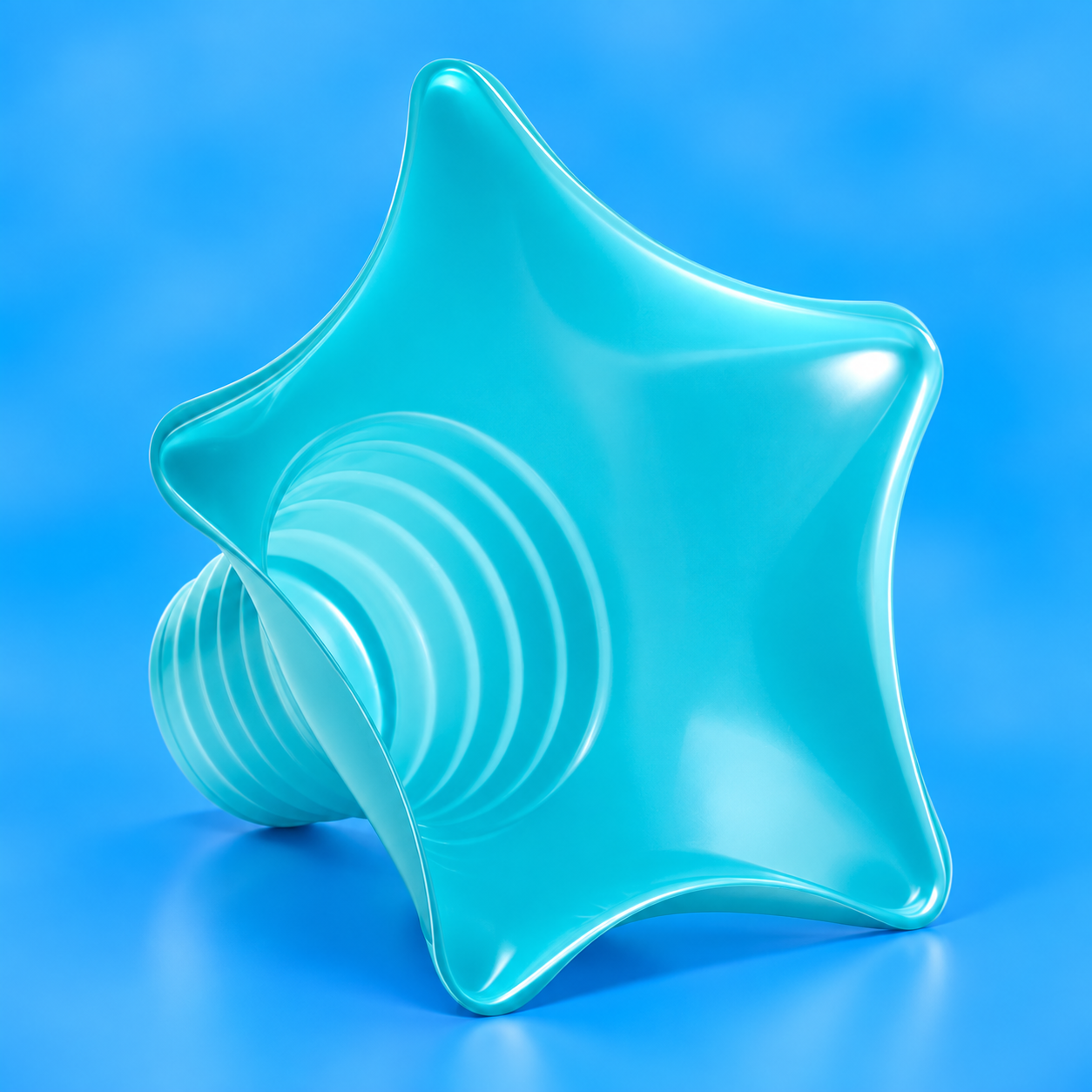 Shaved ice plastic star cup for in blue.