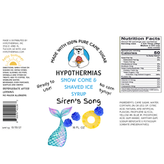 Siren's Song - Ready-to-Use Snow Cone & Shaved Ice Syrup – 100% Pure Cane Sugar