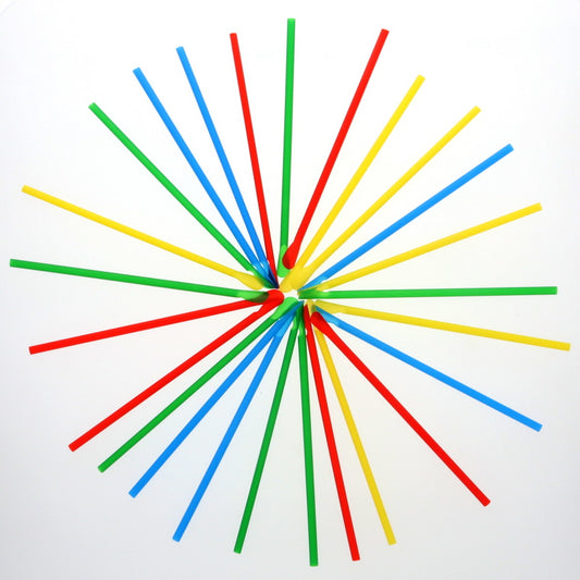 Colorful spoon straws for snow cones & shaved ice.