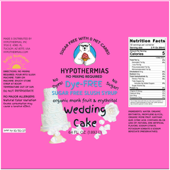 Wedding Cake | Hypothermias SUGAR FREE Dye-FREE Slush Syrup | Half Gallon