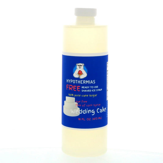 Wedding Cake Hypothermias Dye-FREE Shaved Ice & Snow Cone Syrup | 100% Pure Cane Sugar | Pint (16 fl. oz)