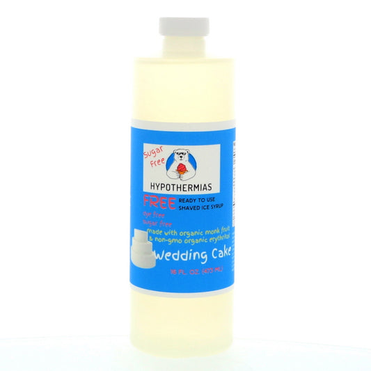 Wedding Cake Hypothermias Sugar Free | Dye-FREE Shaved Ice & Snow Cone Syrup | Organic Monk Fruit | Pint (16 fl. oz)