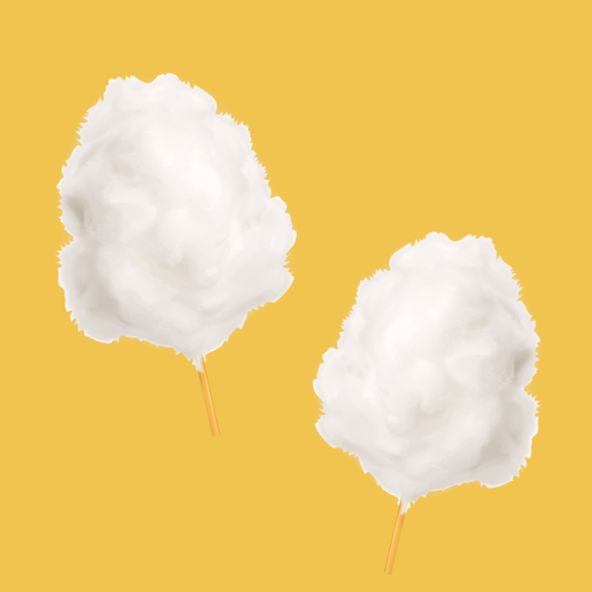 Cotton candy representing Wild Desert Dye-FREE Cotton Candy Coffee Syrup made with pure cane sugar and no artificial dyes.